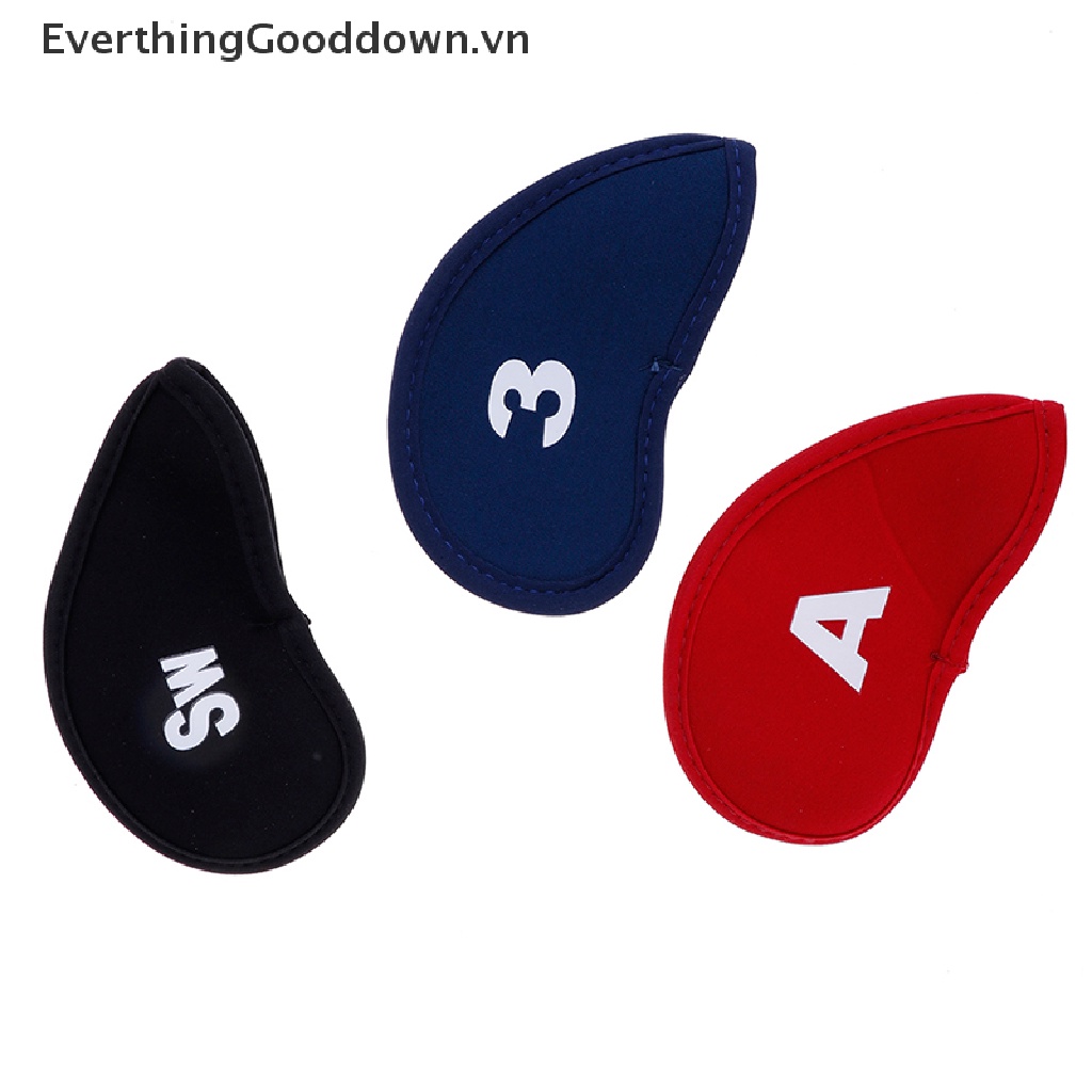 Everthinggooddown Set 10 Vỏ Bọc Bảo Vệ Đầu Gậy Đánh Golf Bằng Cao Su Tổng Hợp Neoprene