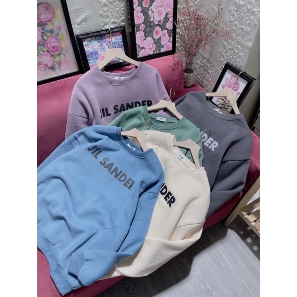 Áo nỉ hoodies cổ tròn in chữ basic form thụng