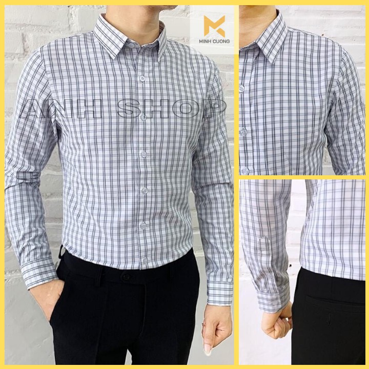 Áo sơ mi nam kẻ caro phong cách Hàn Quốc SMGH- KẺ XÁM NHỎ - SMGH | BigBuy360 - bigbuy360.vn