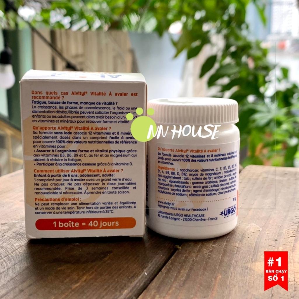 Vitamin tổng hợp Alvityl Vitality tăng đề kháng cho bé từ 6 tuổi và người lớn 40 viên vị socola, multivitamin, vitamin d