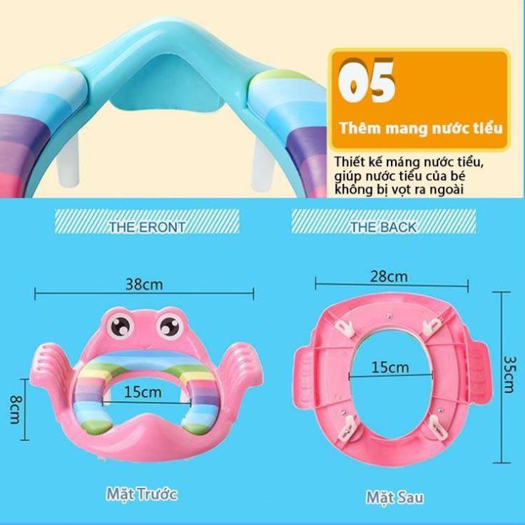 Bệ lót thu nhỏ bồn cầu có tay vịn cho bé - HV Store 253