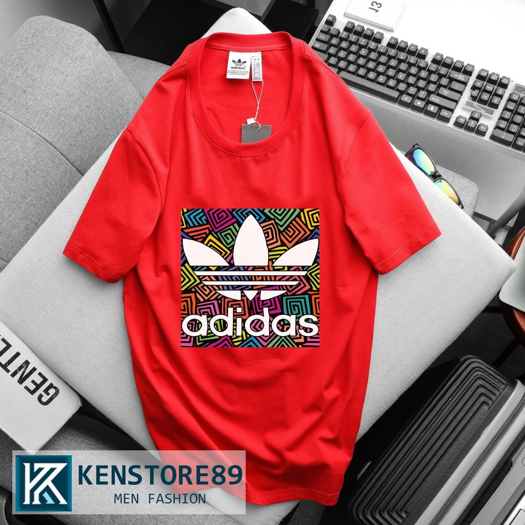 Áo Thun Unisex Nam Cổ Tròn Adidas008 COLORFUL ngắn tay cotton 100% KENSTORE89 ATK008