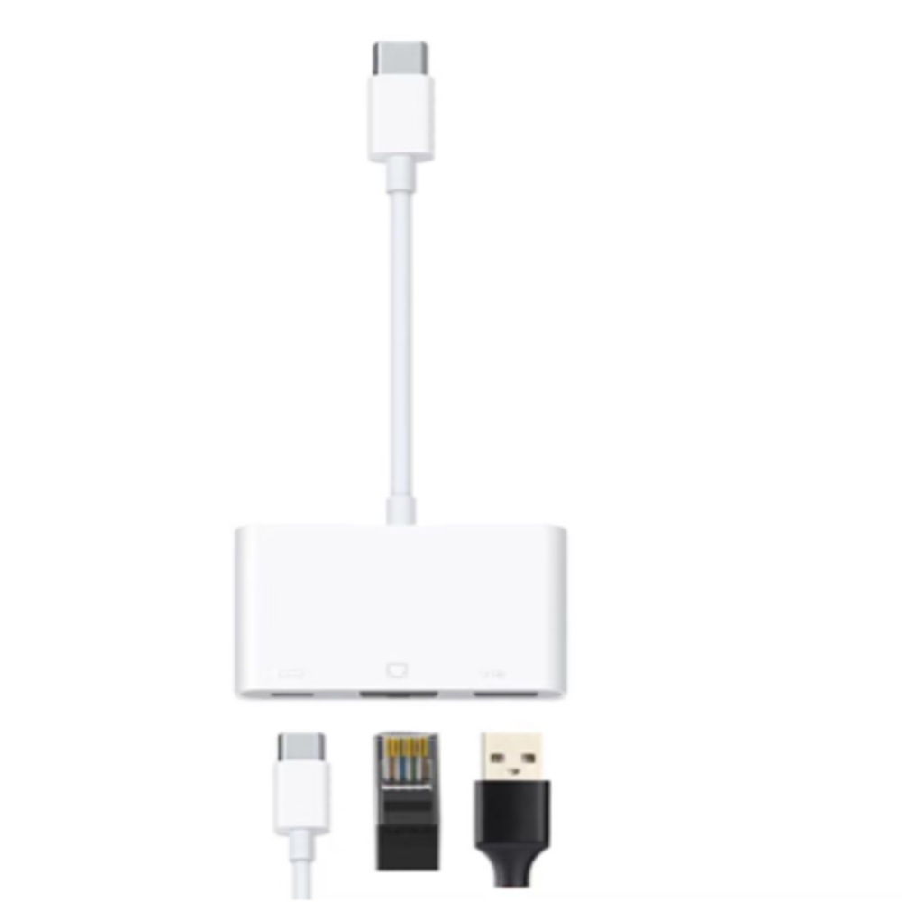 CÁP CHUYỂN ĐỔI hub USB type C 3 IN 1 ( HỖ TRỢ SAMSUNG DEX ) Lan + USB + TYPE C