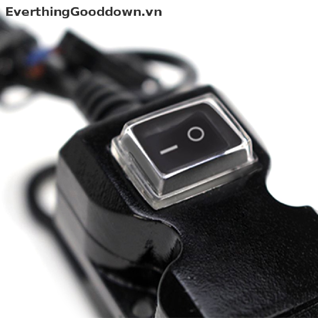 Everthinggood Ổ Cắm Sạc USB Kép 12V Chống Nước Có Công Tắc Và Giá Đỡ Gắn Tay Lái Cho Xe Máy