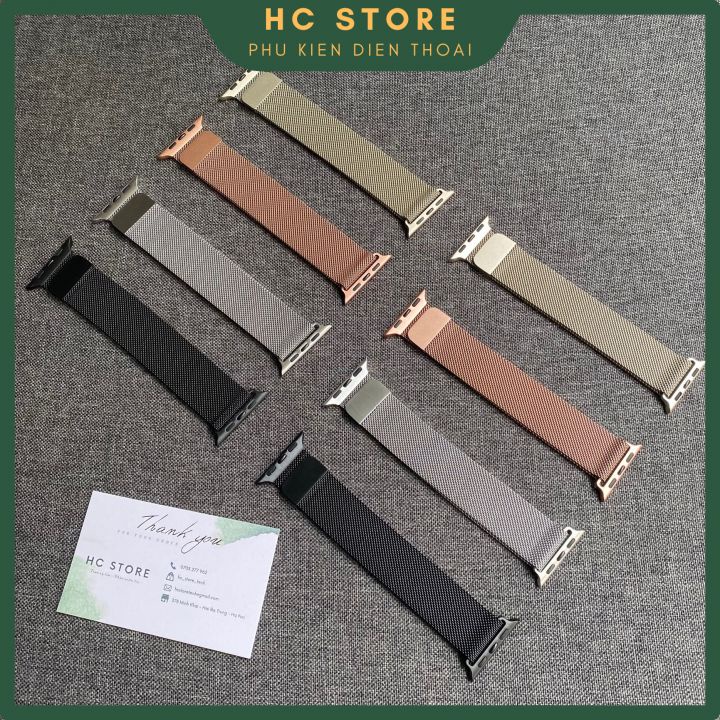 Dây đeo Apple Watch chất liệu Thép không gỉ Milanese Loop cao cấp đủ màu size 38/40/42/44