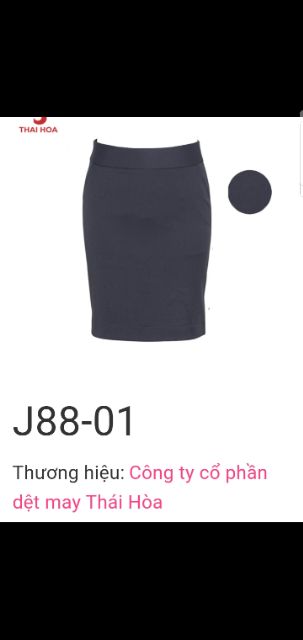 Chân váy bút chì Thái Hòa màu xám đậm vải co giãn | BigBuy360 - bigbuy360.vn