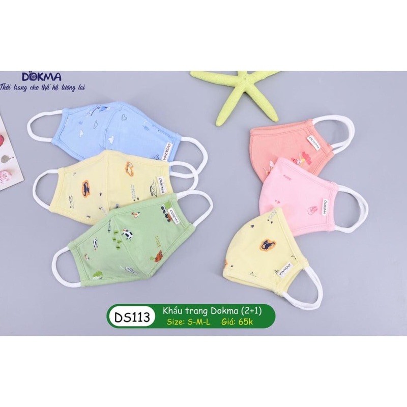 Khẩu trang cotton DOKMA 6 tháng đến 6 tuổi