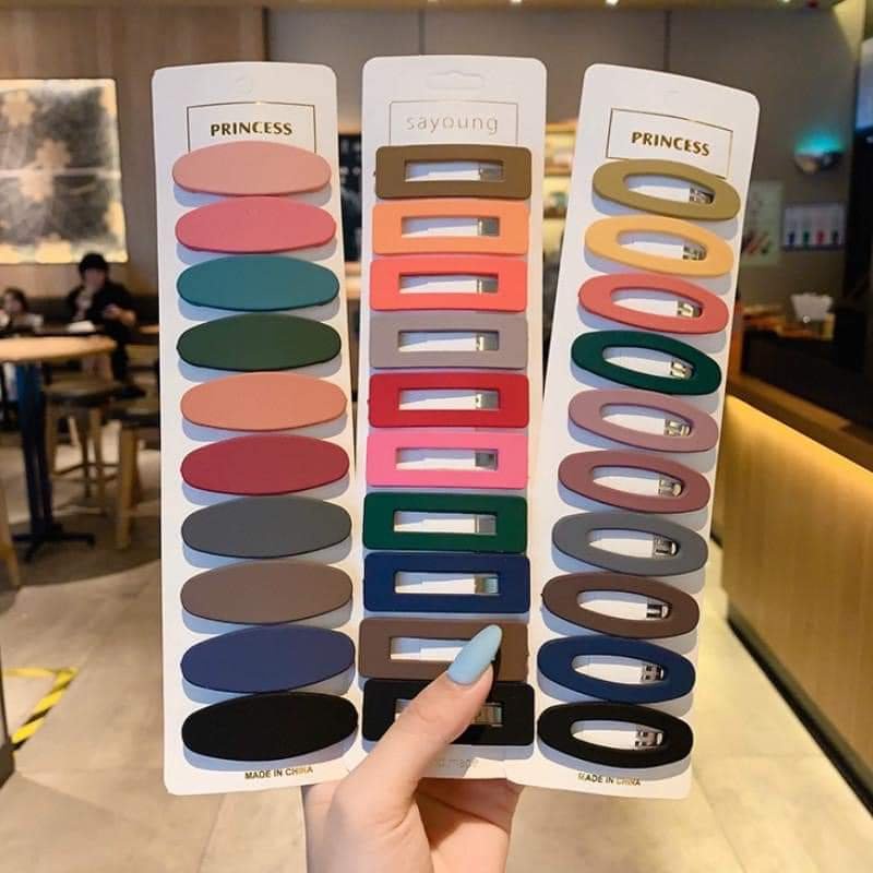 Kẹp mái dạng nhám style Hình học giao hình ngẫu nhiên