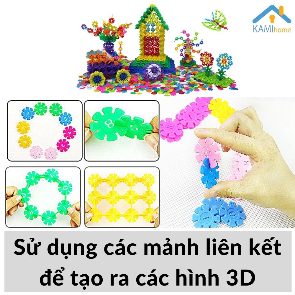 Đồ chơi xếp hình 3D ❤️ Giáo dục sớm Học Chữ-Số-Phép tính❤️ mảnh Hoa Tuyết cho trẻ em &gt;3 tuổi mã 53516.1