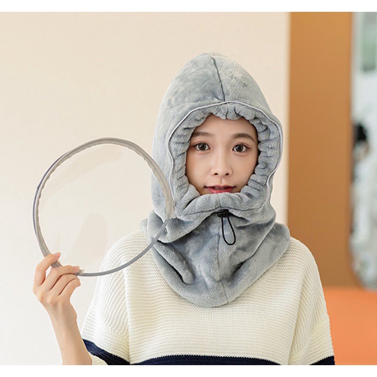 PVN33576 - Mũ lông tai gấu mùa đông kèm tấm kính 3 trong 1 ấm áp an toàn t2