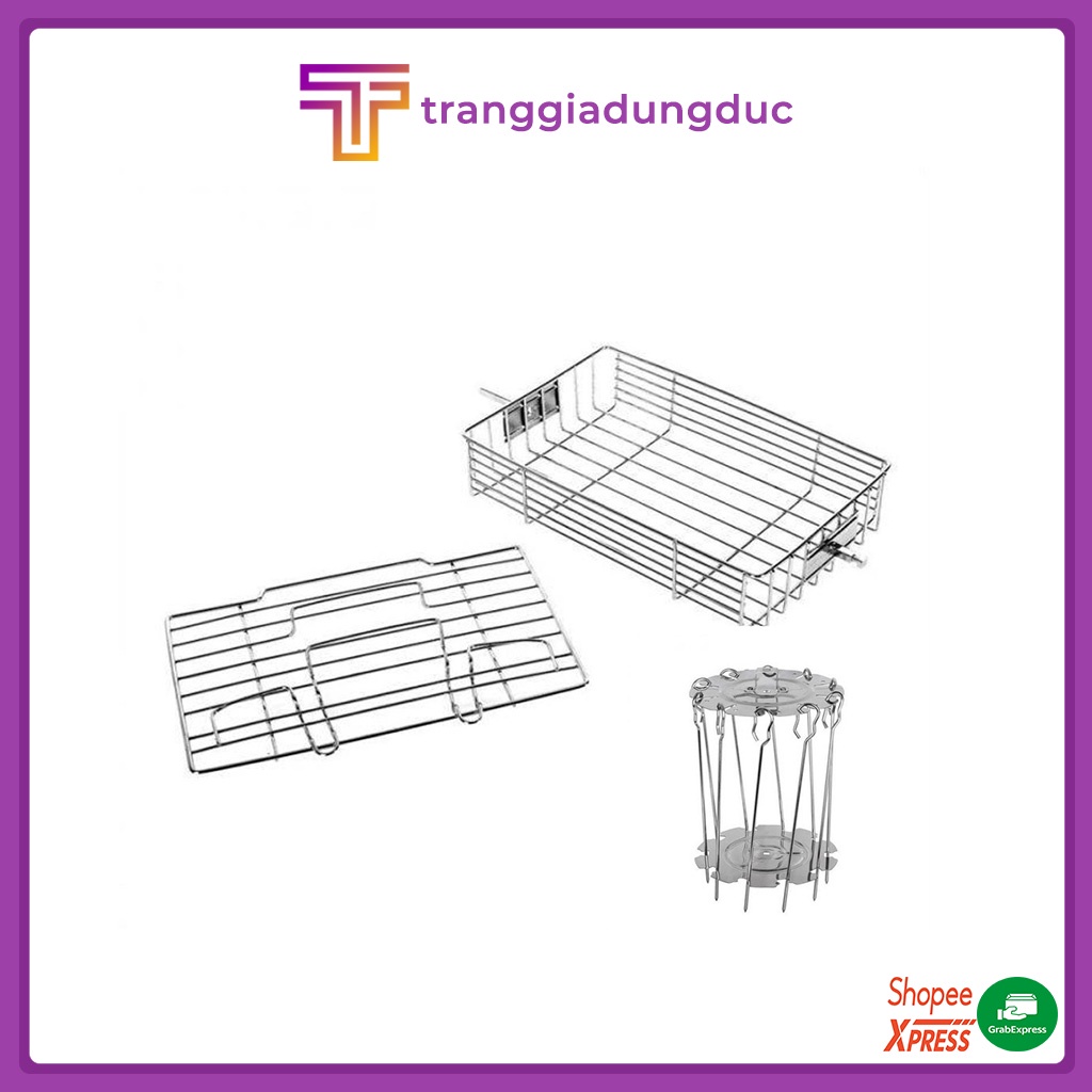 Phụ kiện Nồi chiên không dầu Klarstein Turbor 9L (Xiên thịt + Lồng dẹt)