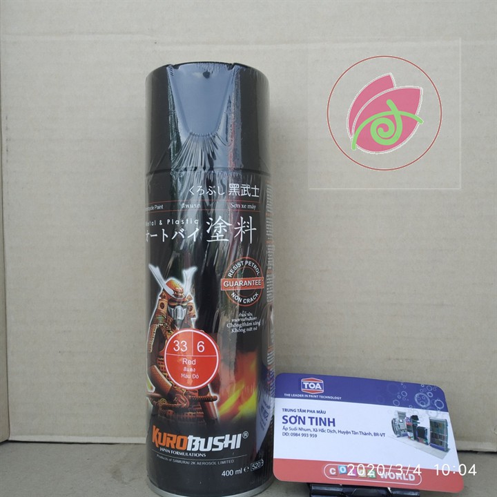 COMBO 6 SƠN SAMURAI SƠN XỊT MÀU ĐỎ 33/6 (400ML)