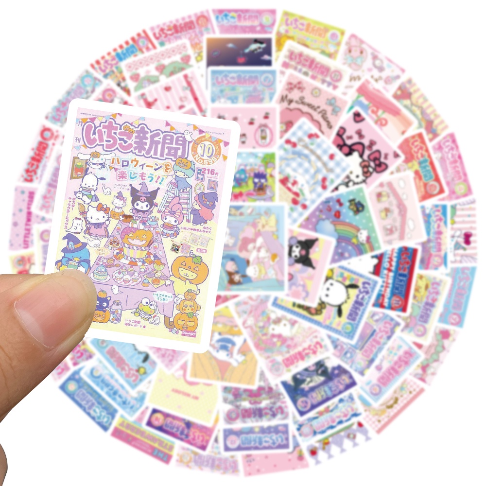 Bộ 10/65 Miếng Dán Hình Sanrio Hoạt Hình Chống Thấm Nước