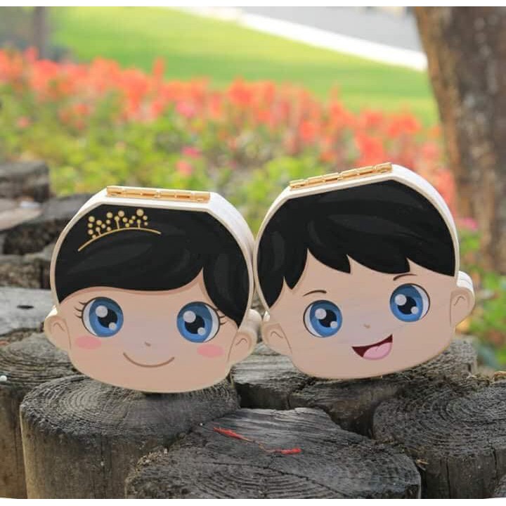Hộp gỗ đựng răng sữa cho bé