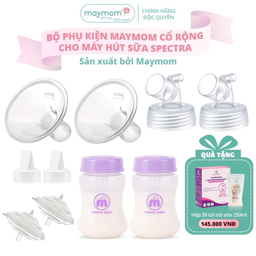 Bộ Phụ Kiện Máy Hút Sữa Spectra Thương Hiệu Maymom, Phễu Hút Sữa Size Từ 10-32mm