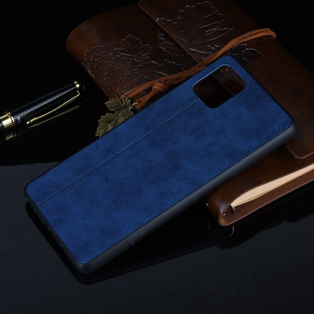 Ốp điện thoại da PU viền dẻo màu da bò mỏng nhẹ thời trang cho SAMSUNG GALAXY NOTE 10 LITE