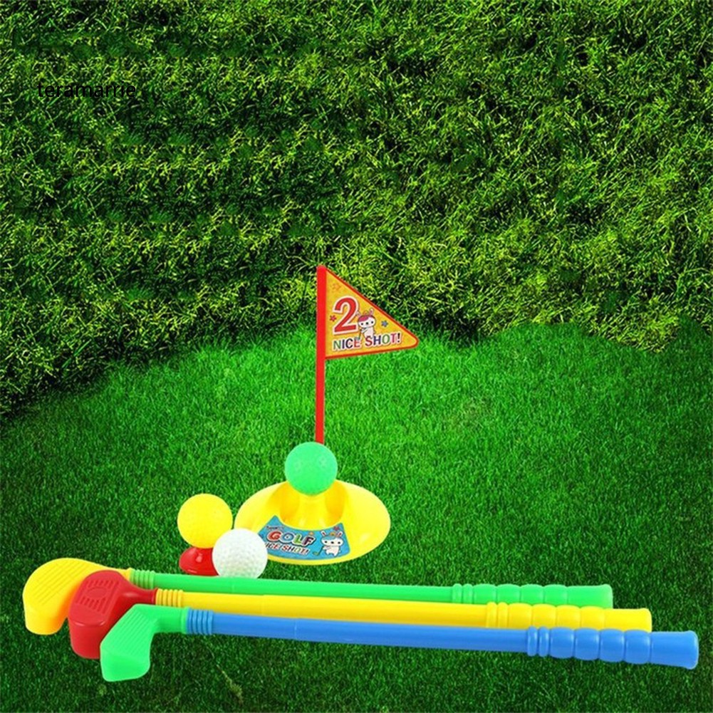 TM♥Children Kids Outdoor Sports Games Toys Multicolor Plastic Mini Golf Club Set