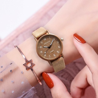 Đồng hồ nữ Douko dây da mặt số Hàn Quốc