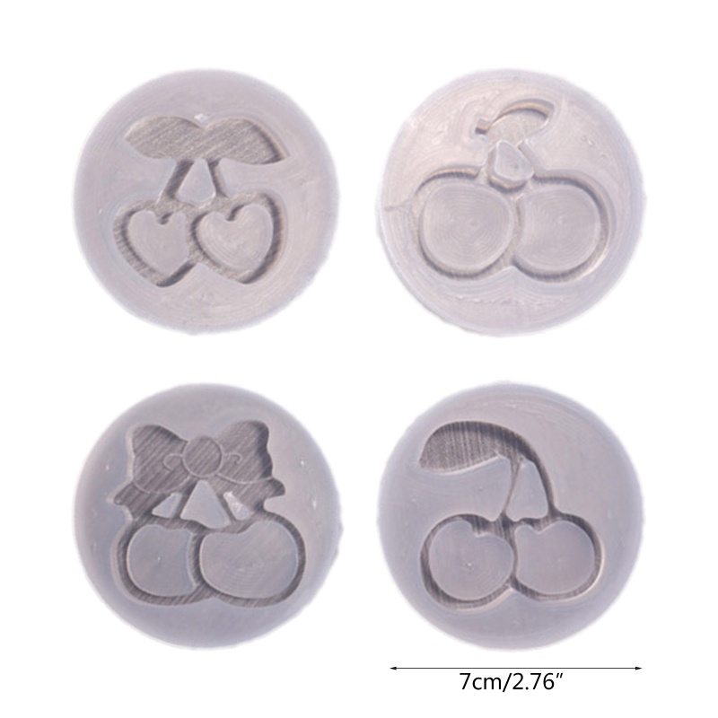 Khuôn Silicone Làm Mặt Dây Chuyền Hình Quả Cherry Phối Cát Lún Xinh Xắn