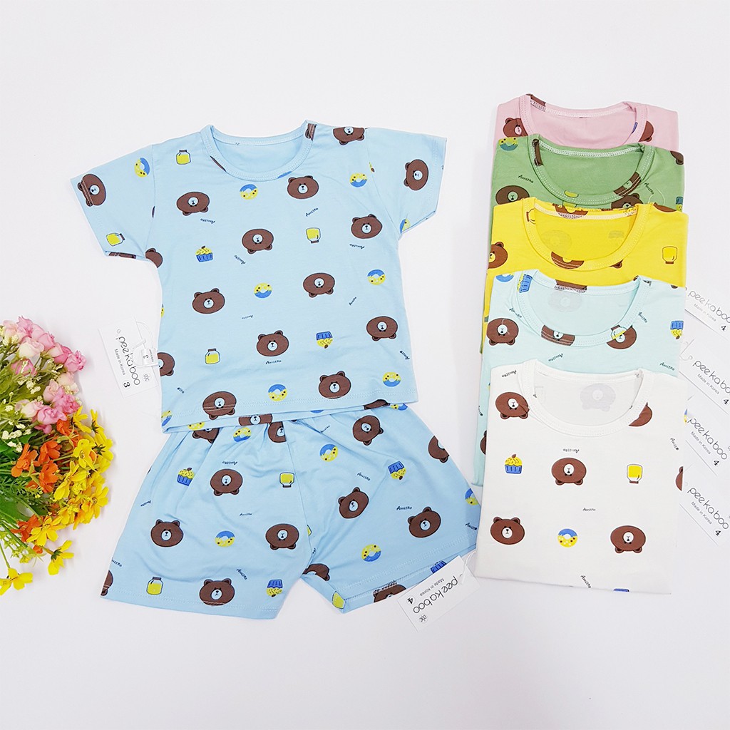 Bộ cộc tay thun lạnh Mịn Mát bộ cộc tay cho bé trai gái co giãn, thấm hút mồ hôi từ 3-15kg – BCT04