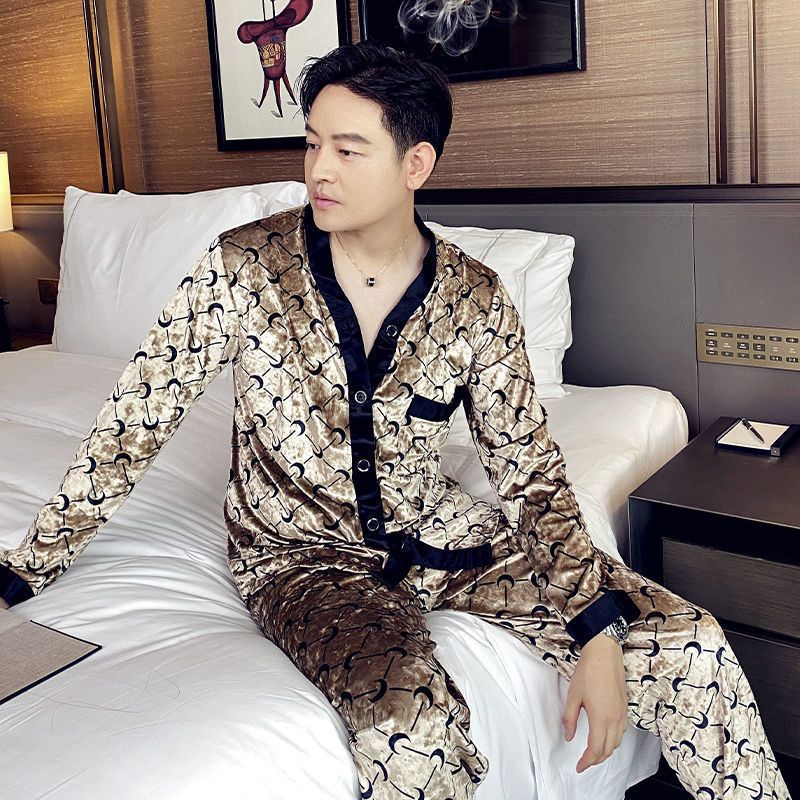 Bộ Đồ Ngủ Bằng Nhung Thời Trang Xuân Thu Hàn Quốc Cho Cặp Đôi