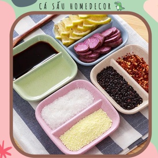 Chén Đựng Nước Chấm Gia Vị Nhựa Lúa Mạch 2 Ngăn