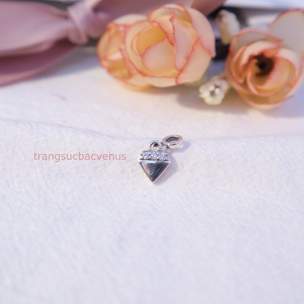 Charm treo hình viên kim cương mix vòng Me bằng bạc 925- Trang sức bạc Venus