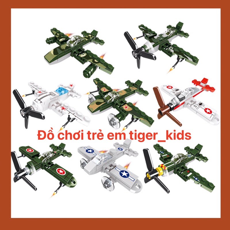 Bộ LEGO cho bé trai máy bay chiến đấu K072,  xe tăng quân sự K062