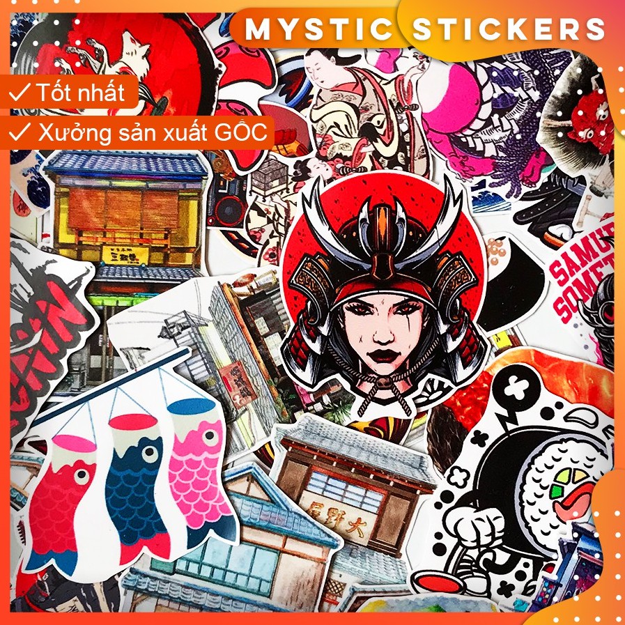 [NHẬT BẢN - JAPAN] 124 Sticker chống nước/ trang trí,dán xe laptop mũ bảo hiểm vali...