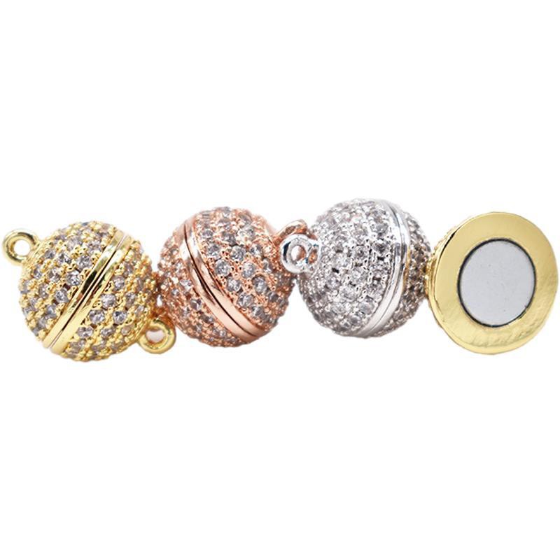 Phụ kiện trang sức  - Khóa tự dính nam châm nạm đá zirconia làm vòng cổ vòng tay