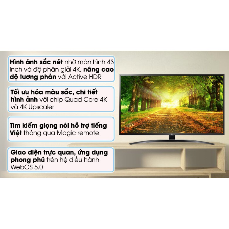 Smart Tivi LG 4K 43 inch 43UN7400PTA (Miễn phí giao tại HCM-ngoài tỉnh liên hệ shop)