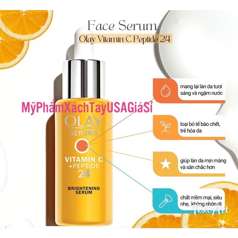 Serum dưỡng ẩm chống lão trẻ hóa da Olay vitamin C peptide 24 brightening 40ml