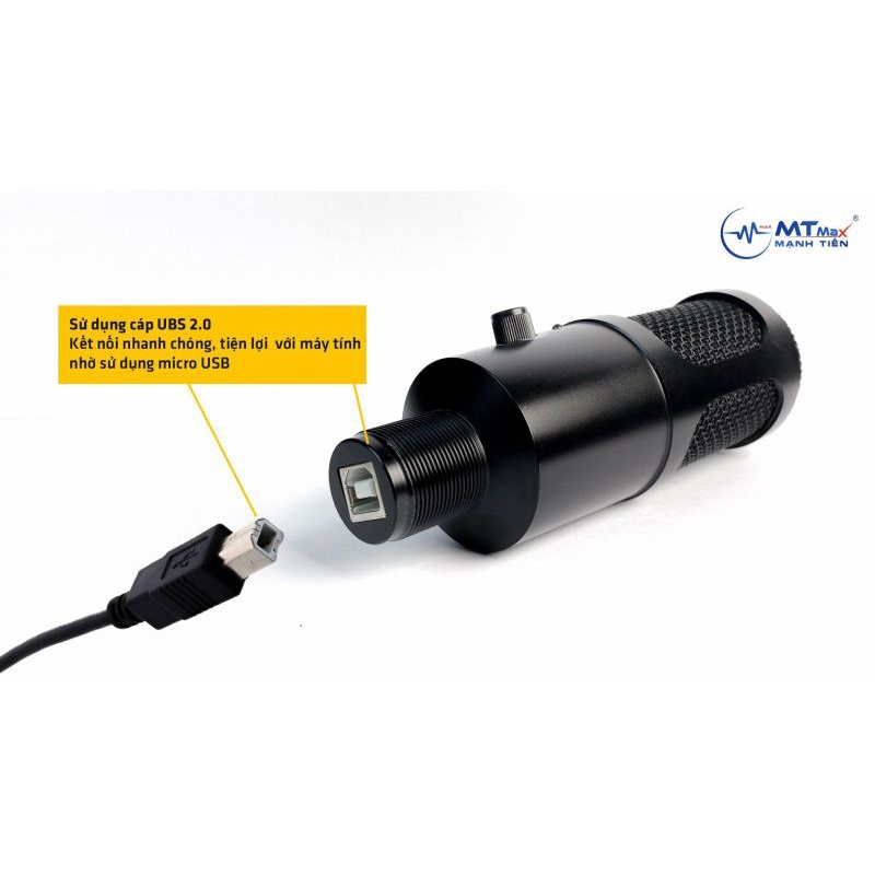 Micro cao cấp MTK MAX 02 USB dùng cho thu âm, Karaoke, Livestream online trên PC, Laptop
