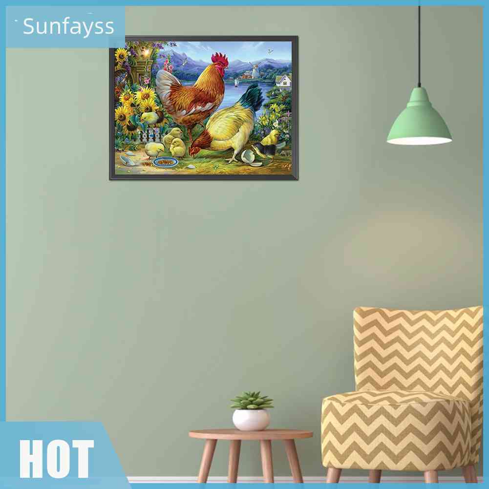 Bộ Tranh Thêu Chữ Thập DIY Hình Gà Con Bằng Cotton 11CT