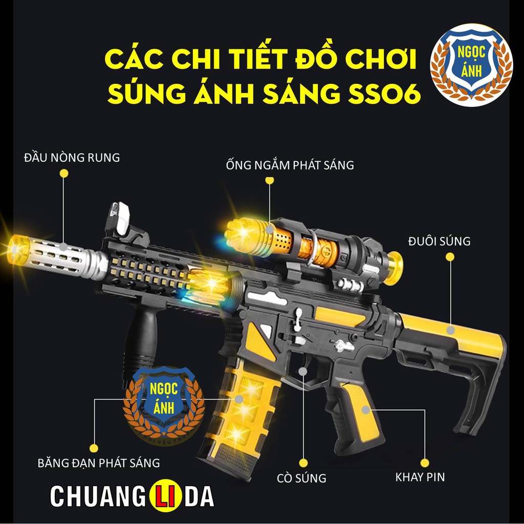 Đồ Chơi Súng Nhựa Ánh Sáng Phát Nhạc Dùng Pin ChuangLiDa CLD3 (Tặng Kèm Pin) - Shop Ngọc Ánh