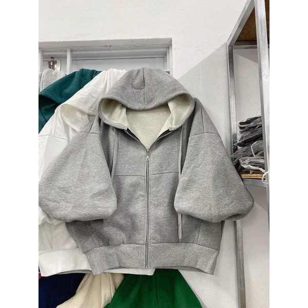 Áo Hoddie Nỉ Ngoại Tay Phồng Nhiều Màu , Áo Khoác Hoddie Phông Unisex