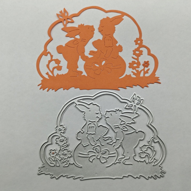 Khuôn Cắt Giấy Kim Loại Hình Thỏ Phục Sinh Xinh Xắn