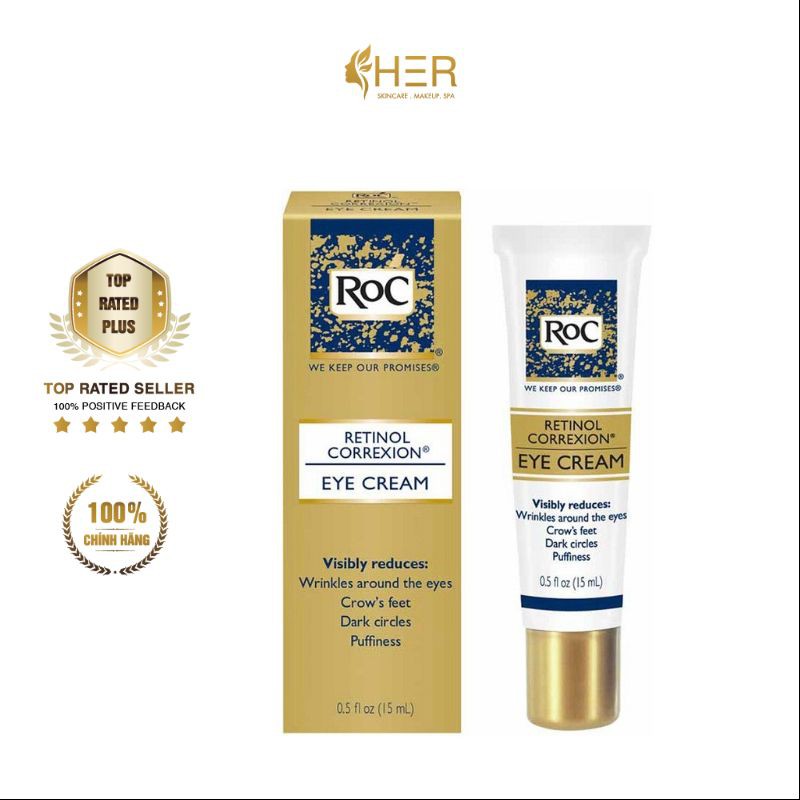 Kem mắt giảm thâm & nhăn ROC Retinol Correxion Eye Cream 15ml