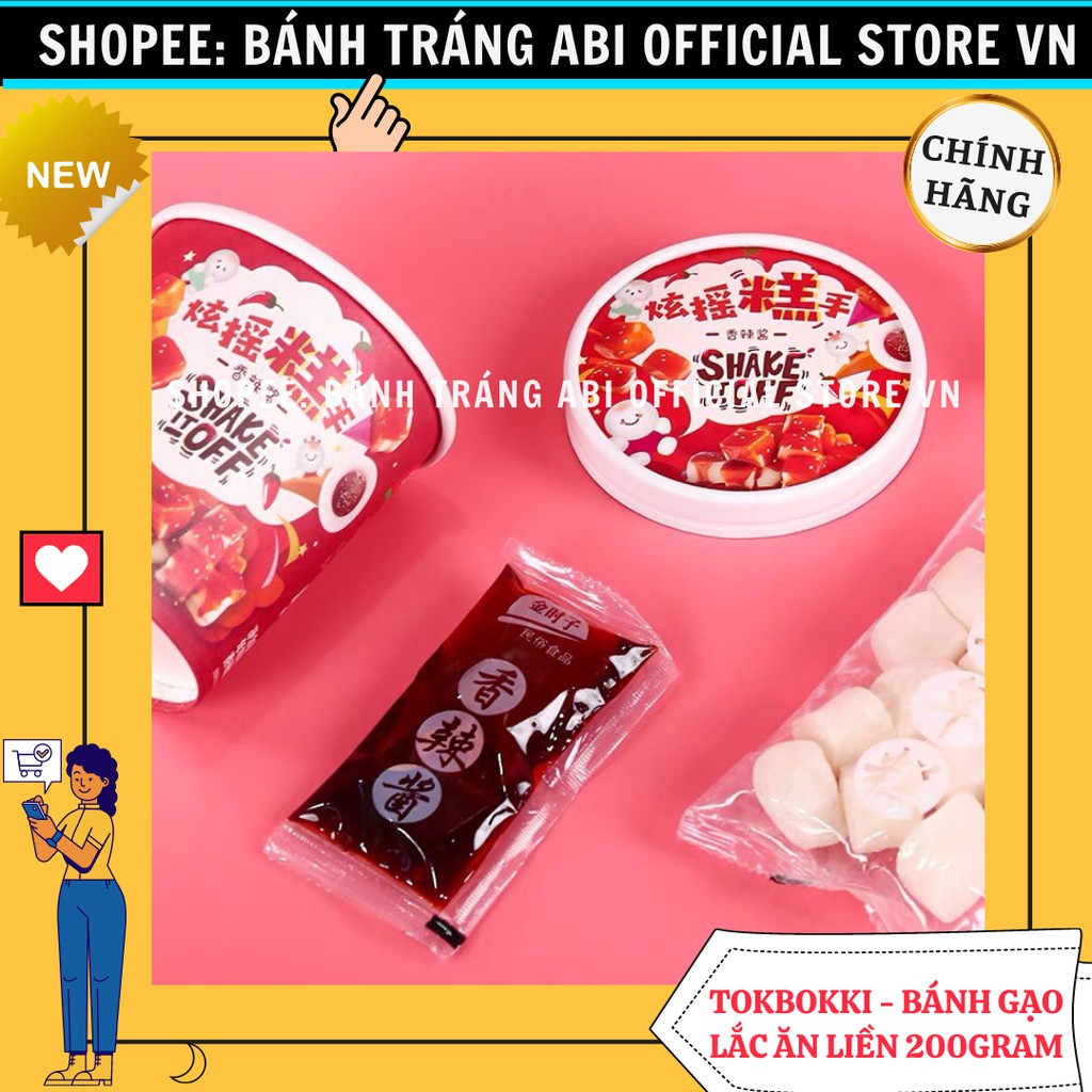 BÁNH GẠO TOKBOKKI LẮC SHAKE OFF MIX 3 VỊ ĂN LIỀNCỐC 140g