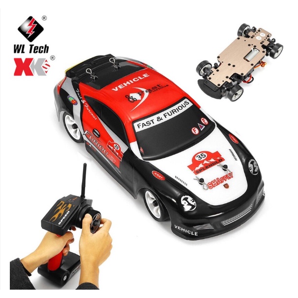 Xe Drift điều khiển từ xa Tốc Độ Cao Wltoys K969 Khung Kim Loại Siêu Bền 1/28 2.4G 4WD Brushed RC Car, mô hình ô tô