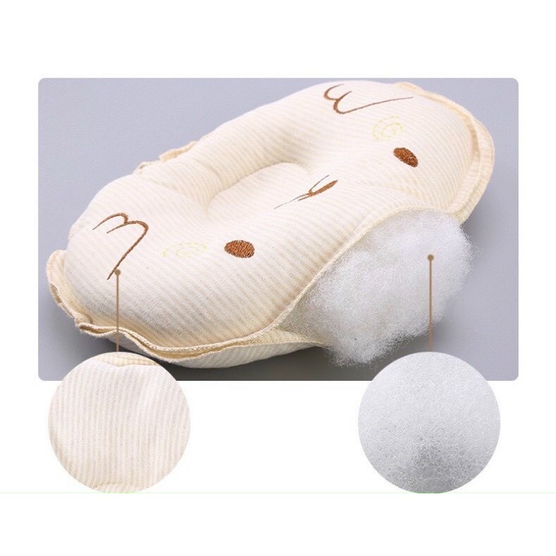 Gối lõm cotton Mềm Quảng Châu chống méo bẹt đầu cho bé sơ sinh