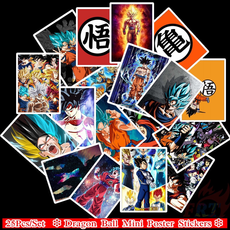 ❉ Dragon Ball Mini Poster Giấy và decal dán tường ❉ 25Pcs/Set Anime Luggage Laptop Skateboard Doodle Stickers