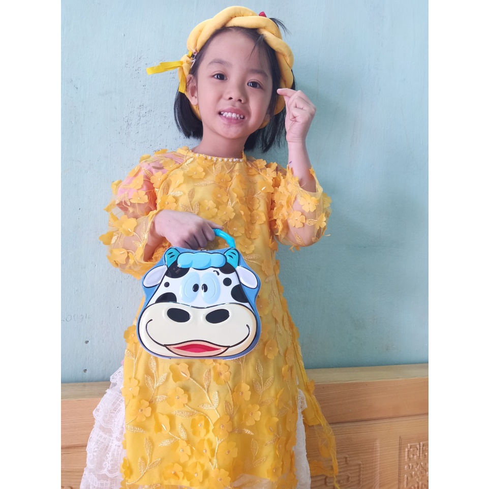 KÉT SẮT MINI TIẾT KIỆM TIỀN CHO BÉ HÌNH CHÚ BÒ ĐÁNG YÊU, NGỘ NGHĨNH