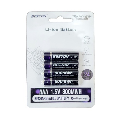 Pin Sạc Beston Li-ion 1.5V AA , AAA  và Bộ Sạc Beston Tự Ngắt Có Đèn Báo Khi Đầy