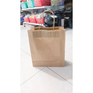 Túi giấy kraft mỏng có quai xách nhiều kích thước (Giá bán 10 cái)