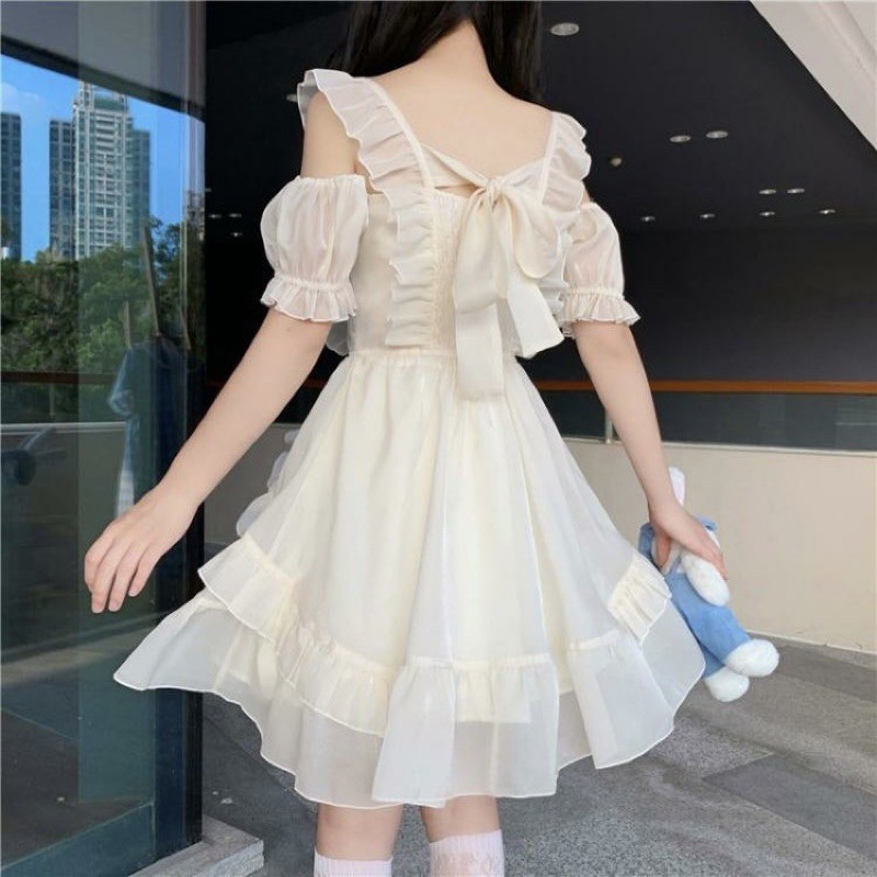 ĐẦM XOÈ DỰ TIỆC 💕💕 ĐÍNH NƠ VÁY BỒNG BỀNH 💕 PHONG CÁCH LOLITA CỰC ĐÁNG YÊU DỄ THƯƠNG