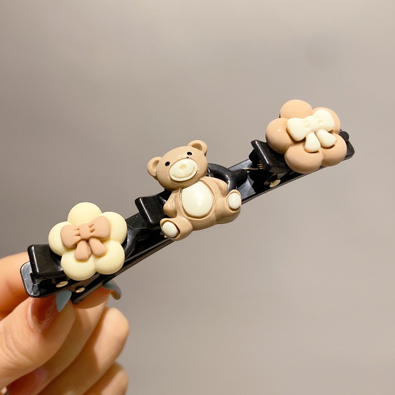 Kẹp Tóc Nữ Thiết Kế Bện Sợi Màu Sắc Cà Phê Xinh Xắn