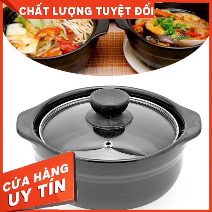 Nồi đất sứ tráng men cao cấp kho thịt, kho cá, nấu lẩu - đầy đủ kích cỡ
