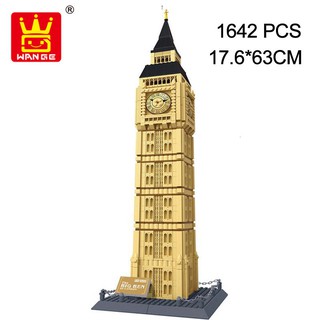 Đồ chơi Lắp ghép Mô hình  Wange  5216 Architecture the Big Ben of London-England Tháp Đồng Hồ Big Ben