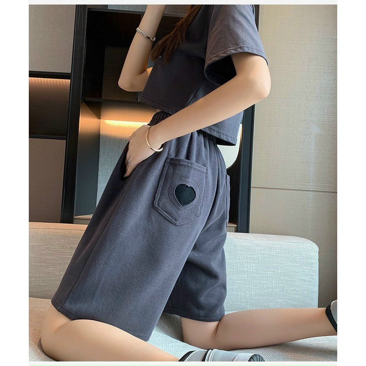 Quần đùi thêu trái tim dành cho nam và nữ phong cách đường phố có nhiều màu chất đẹp | BigBuy360 - bigbuy360.vn